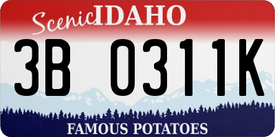 ID license plate 3B0311K