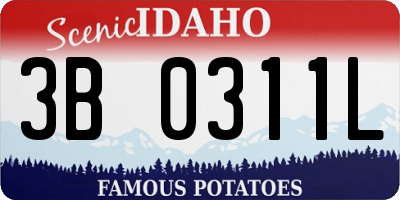 ID license plate 3B0311L