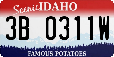 ID license plate 3B0311W