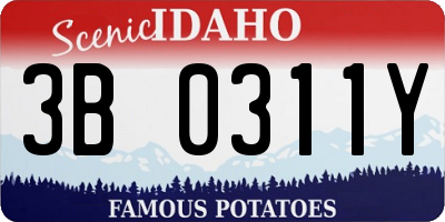 ID license plate 3B0311Y