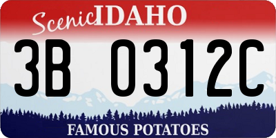 ID license plate 3B0312C