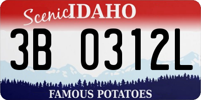 ID license plate 3B0312L