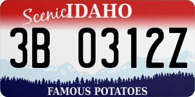 ID license plate 3B0312Z