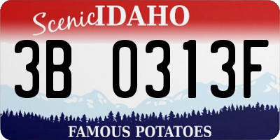ID license plate 3B0313F