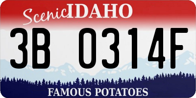 ID license plate 3B0314F