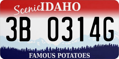 ID license plate 3B0314G