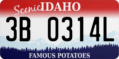 ID license plate 3B0314L