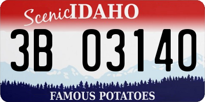 ID license plate 3B0314O