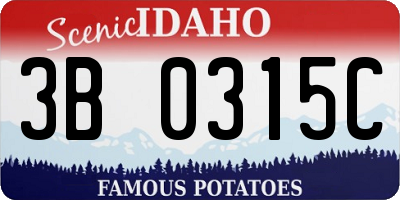 ID license plate 3B0315C