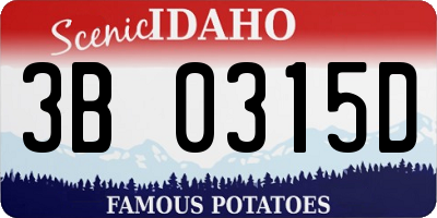 ID license plate 3B0315D