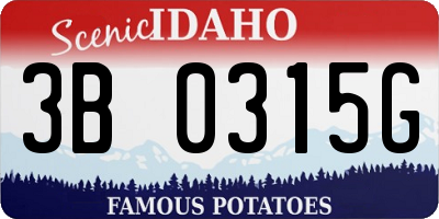 ID license plate 3B0315G