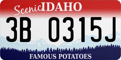 ID license plate 3B0315J
