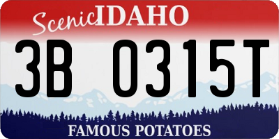 ID license plate 3B0315T