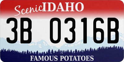 ID license plate 3B0316B