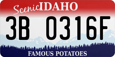 ID license plate 3B0316F