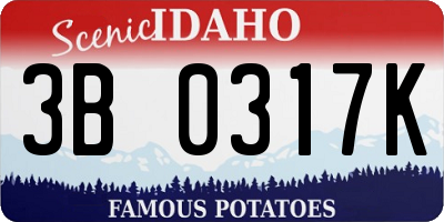 ID license plate 3B0317K