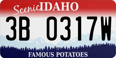 ID license plate 3B0317W