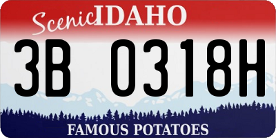 ID license plate 3B0318H