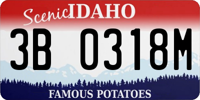 ID license plate 3B0318M