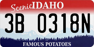 ID license plate 3B0318N