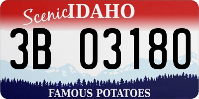 ID license plate 3B0318O