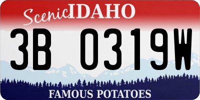 ID license plate 3B0319W