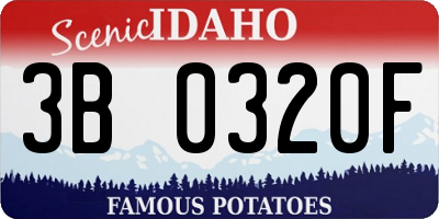 ID license plate 3B0320F
