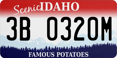 ID license plate 3B0320M