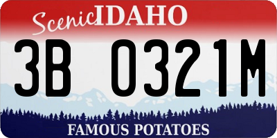 ID license plate 3B0321M