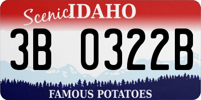 ID license plate 3B0322B