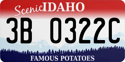 ID license plate 3B0322C