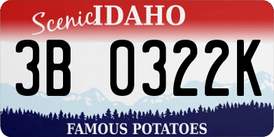 ID license plate 3B0322K