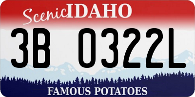 ID license plate 3B0322L