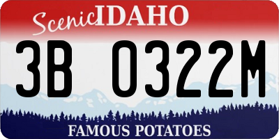 ID license plate 3B0322M