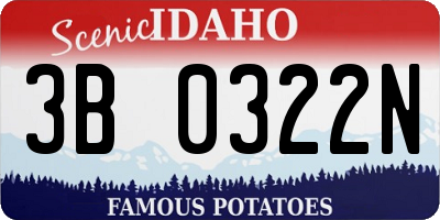 ID license plate 3B0322N