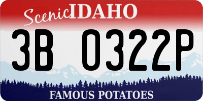 ID license plate 3B0322P