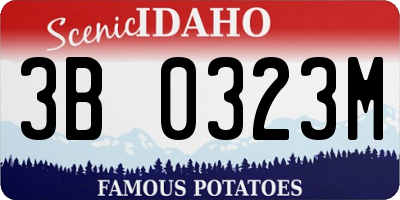 ID license plate 3B0323M