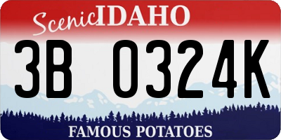 ID license plate 3B0324K