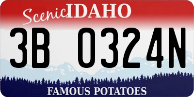ID license plate 3B0324N