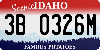 ID license plate 3B0326M