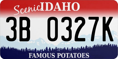 ID license plate 3B0327K