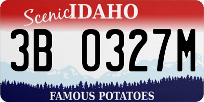 ID license plate 3B0327M