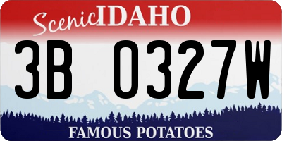 ID license plate 3B0327W