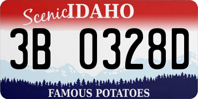 ID license plate 3B0328D