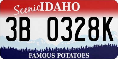 ID license plate 3B0328K