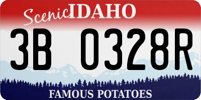 ID license plate 3B0328R