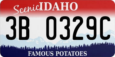 ID license plate 3B0329C