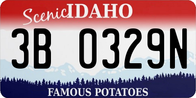 ID license plate 3B0329N