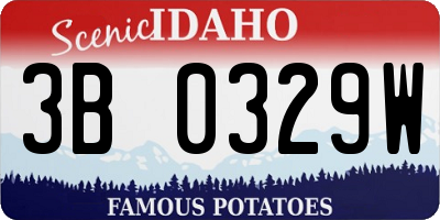 ID license plate 3B0329W
