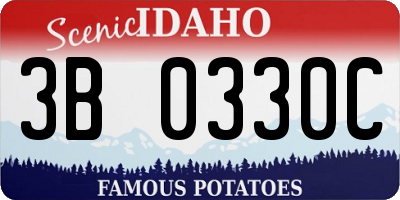 ID license plate 3B0330C